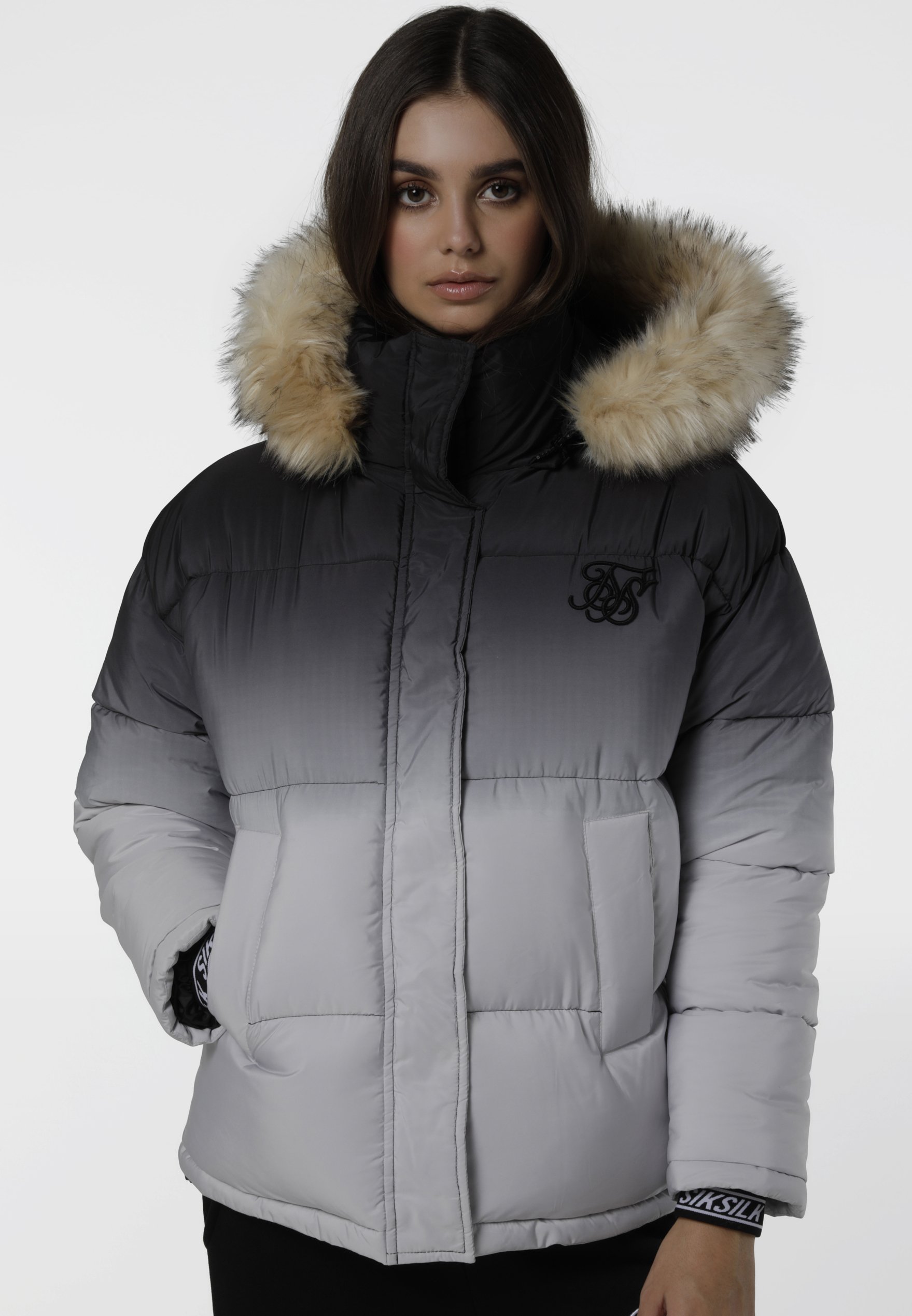 siksilk fade parka jacket