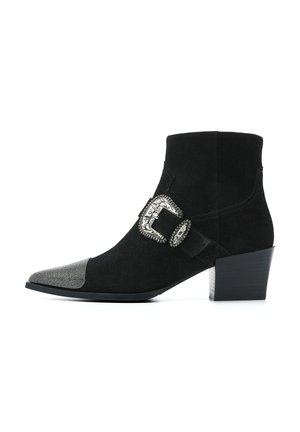 Cowboy/biker ankle boot - black