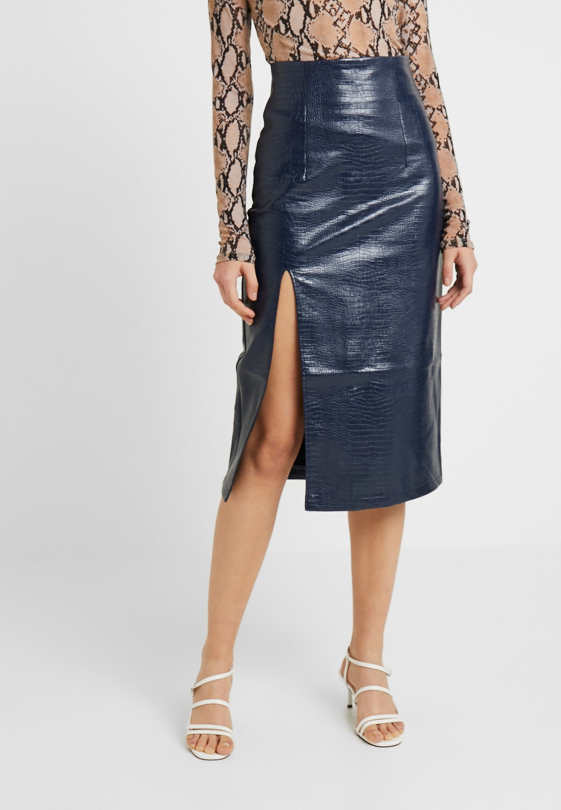 Topshop Kokerrok dark blue/donkerblauw (Pre-owned)