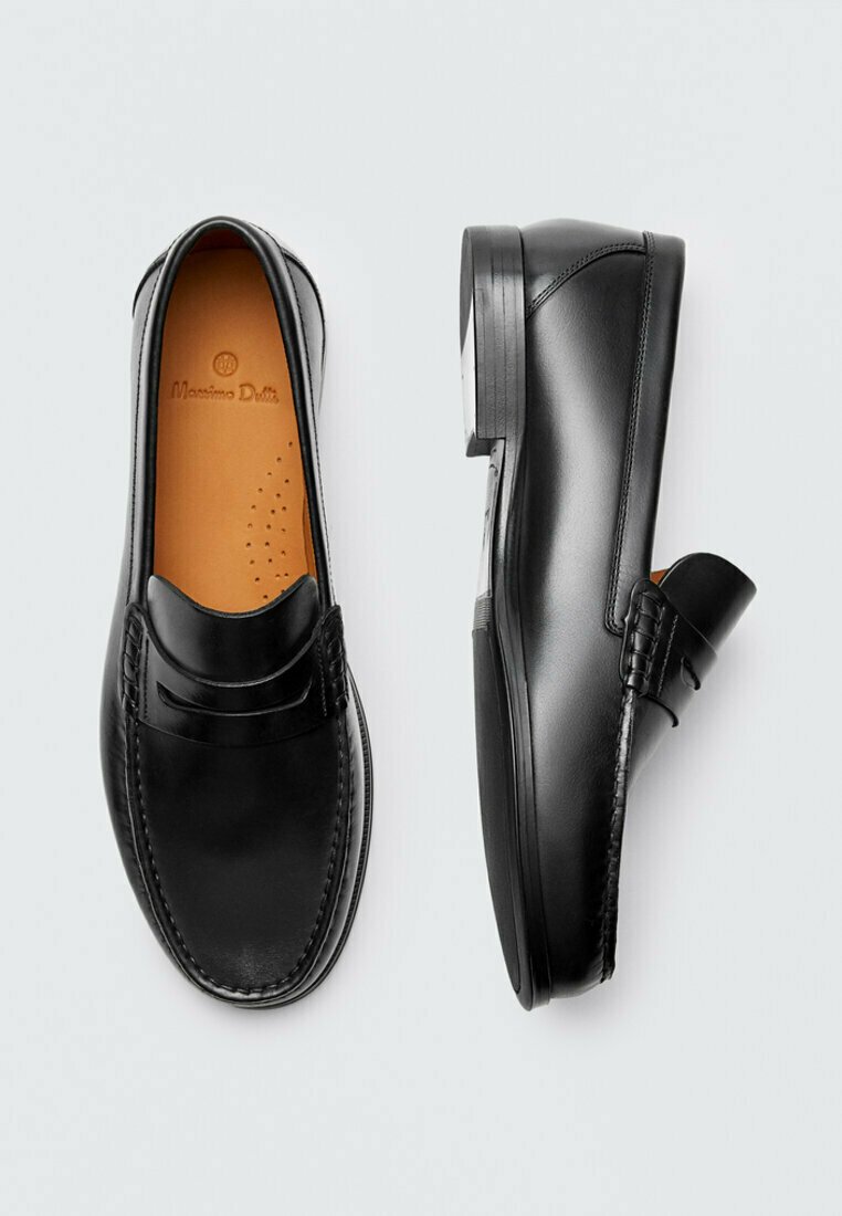 Massimo Dutti SCHWARZE LEDERMOKASSINS MIT LOAFER-DETAIL - Mocassini -  black/nero - Zalando.it