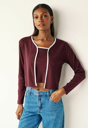 SET  - REGULAR FIT - Cardigan - berry red