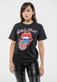 Paradiso Clothing THE ROLLING STONES DIAMANTE USA TONGUE - Print T-shirt - black