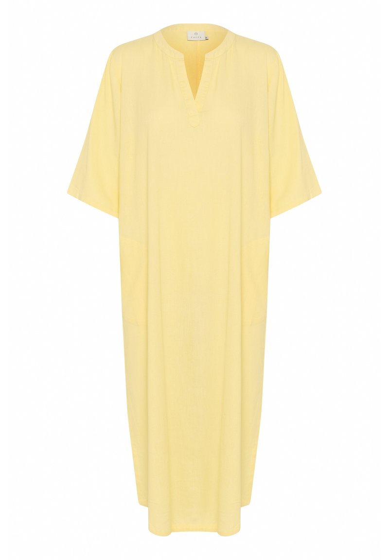 Kaffe KAMILIA KAFTAN - Robe de jour - straw/jaune clair - ZALANDO.FR