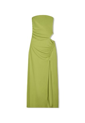 Bershka GATHERED BANDEAU - MIDI  - Robe longue - green