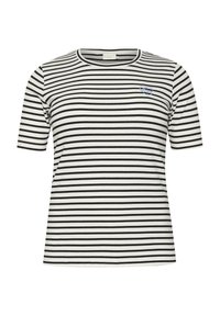 Kaffe Curve LIA LOVE  - T-shirts print - chalk black stripe w  blue