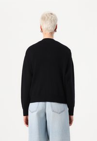 VILA VIRIL V NECK - Adīta jaka - black