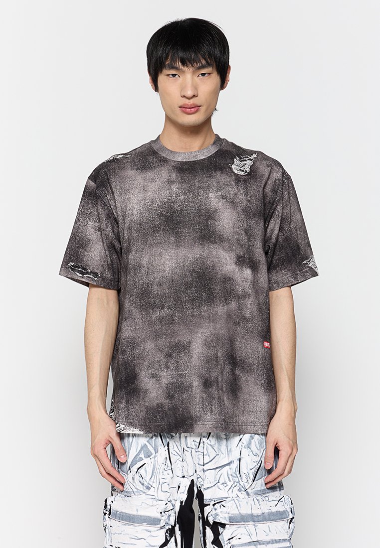 Diesel T-shirt print zwart