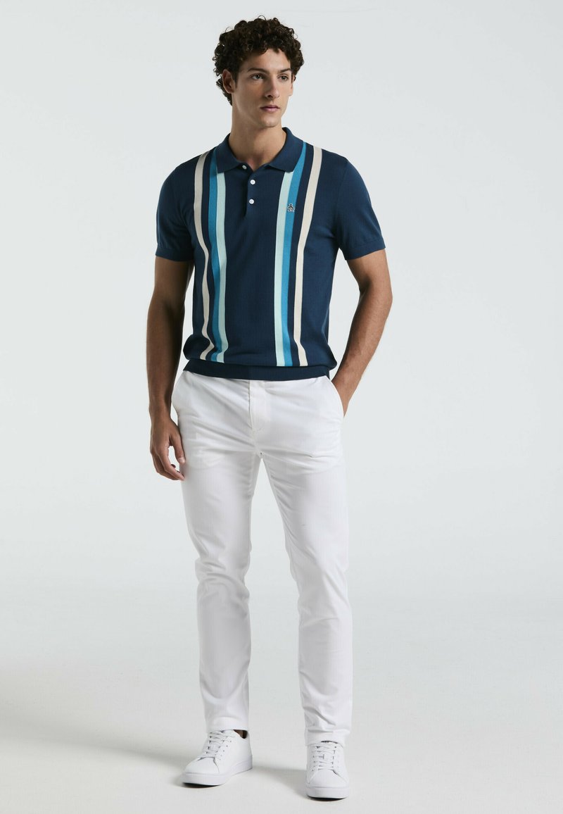 Original Penguin VERTICAL STRIPE SHORT SLEEVE Polo shirt blue