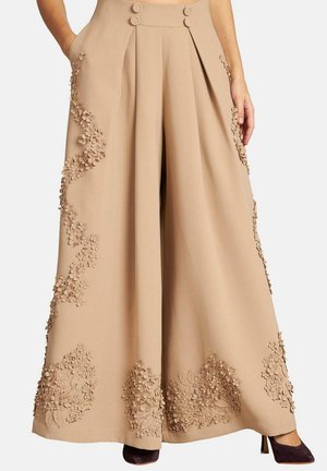 WIDE LEG - Pantalones - beige