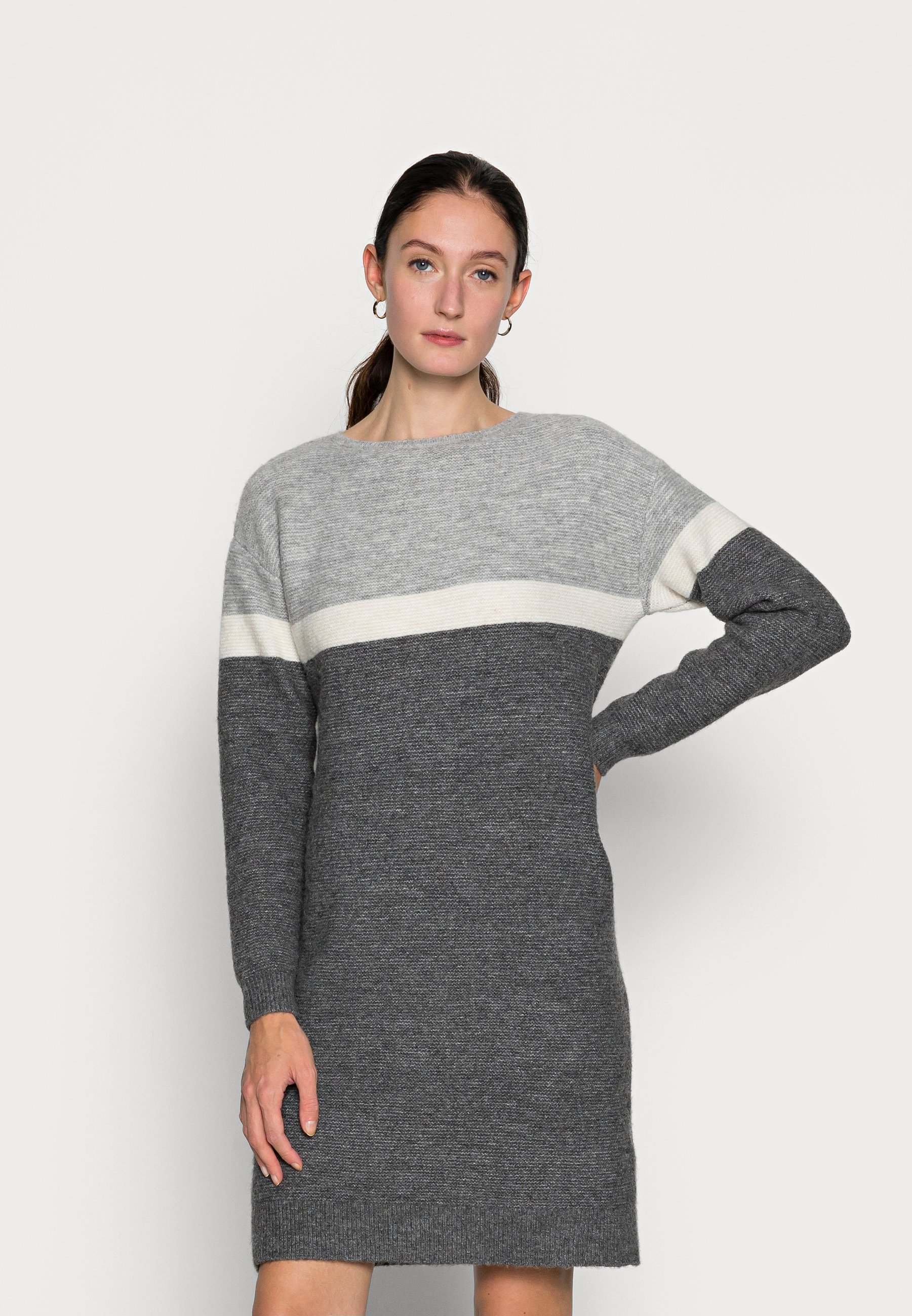 Anna Field Jumper dress - black/grey 