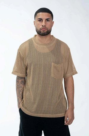 FRILIVIN, MANCHES COURTES COL ROND - T-shirt basique - camel