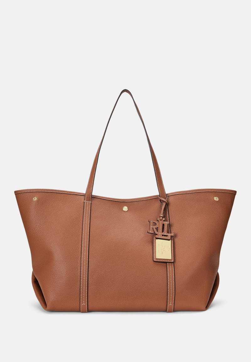 Lauren Ralph Lauren PEBBLED LEATHER LARGE EMERIE TOTE BAG - Weekend bag - tan