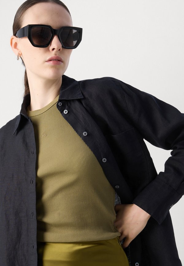 BLOUSE EASY SHAPED LONG SLEEVE COLLAR CHEST POCKET SOLID - Button-down blouse4