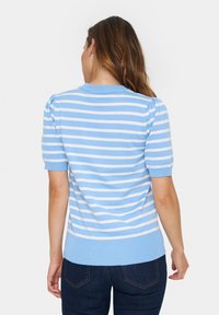 Saint Tropez MILA STRIPED - Triko s potiskem - heather