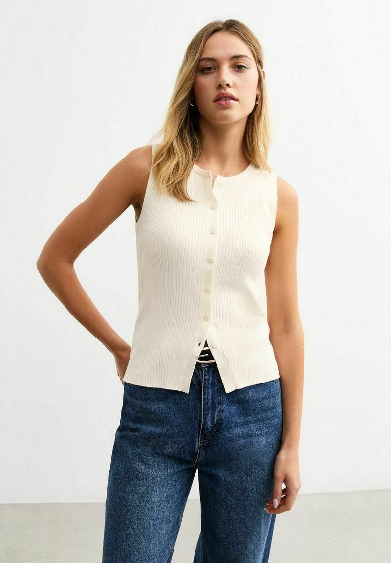 New Look BUTTON UP - Veste sans manches - cream