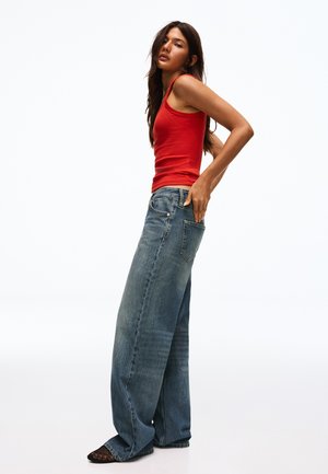 Bershka, STRAIGHT, niebieski denim