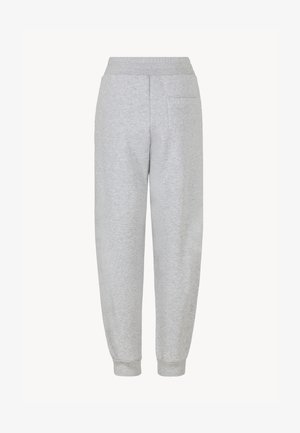 Szare, elastyczne spodnie dresowe z tapered fit, z kieszeniami po bokach i z tyłu, wykonane z miękkiej mieszanki bawełny.