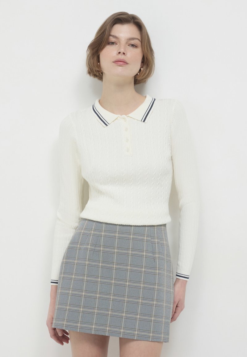 Calliope A QUADRI - Gonna a campana - var grigio melange