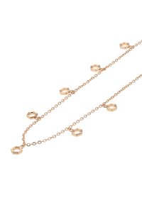 Guldtonet kædemand med sekskantede led med klare accenter. Glat overflade med skiftende spacerled og dekorative detaljer.