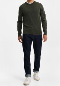 WE Fashion Stickad tröja - dark green