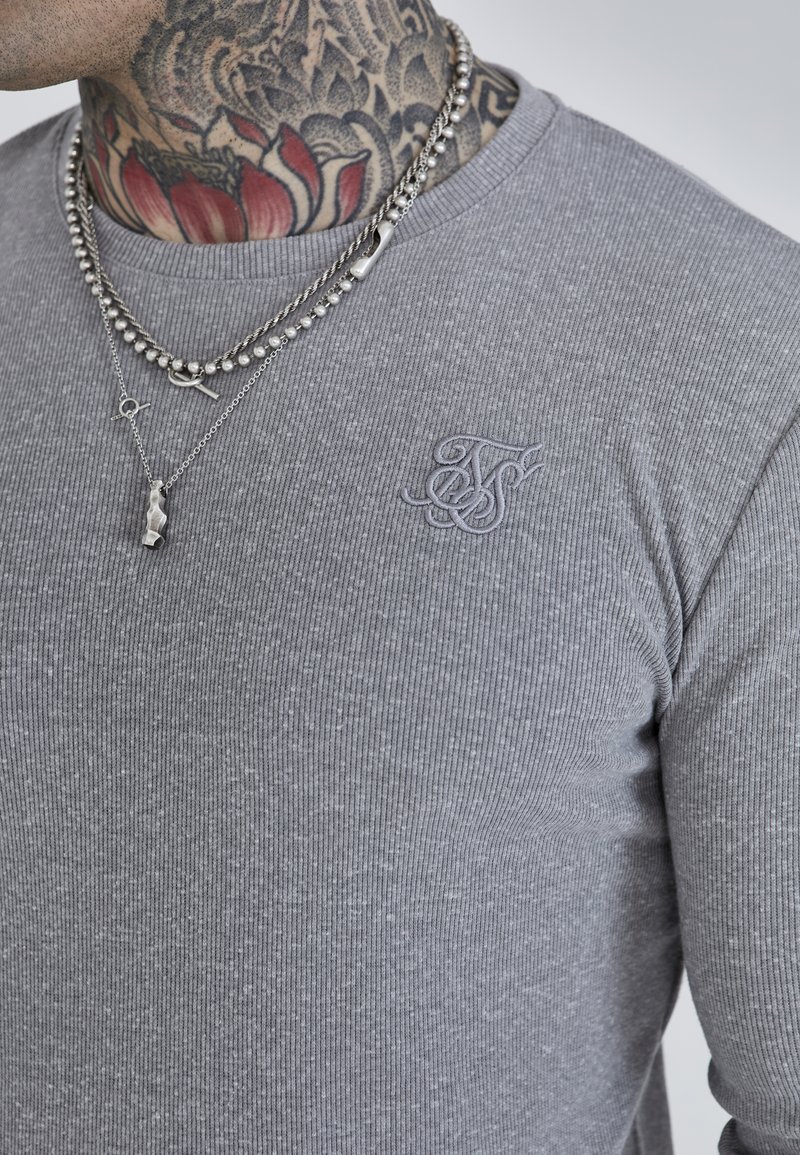 T-shirt Homme Manches Longues Gris SIK SILK - Taille XS - Occasion En Très Bon état, Motif Logo