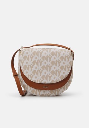 GRAMERCY FLAP CROSSBODY - Schoudertas - neutral/white/cognac