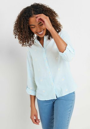 DAISY EMBROIDERED - Button-down blouse - blue