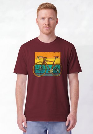 watapparel, RETRO BIKE - T-shirt imprimé - burgundy