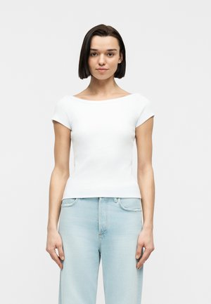 NMMAYA BOATNECK - Βασικό μπλουζάκι - bright white