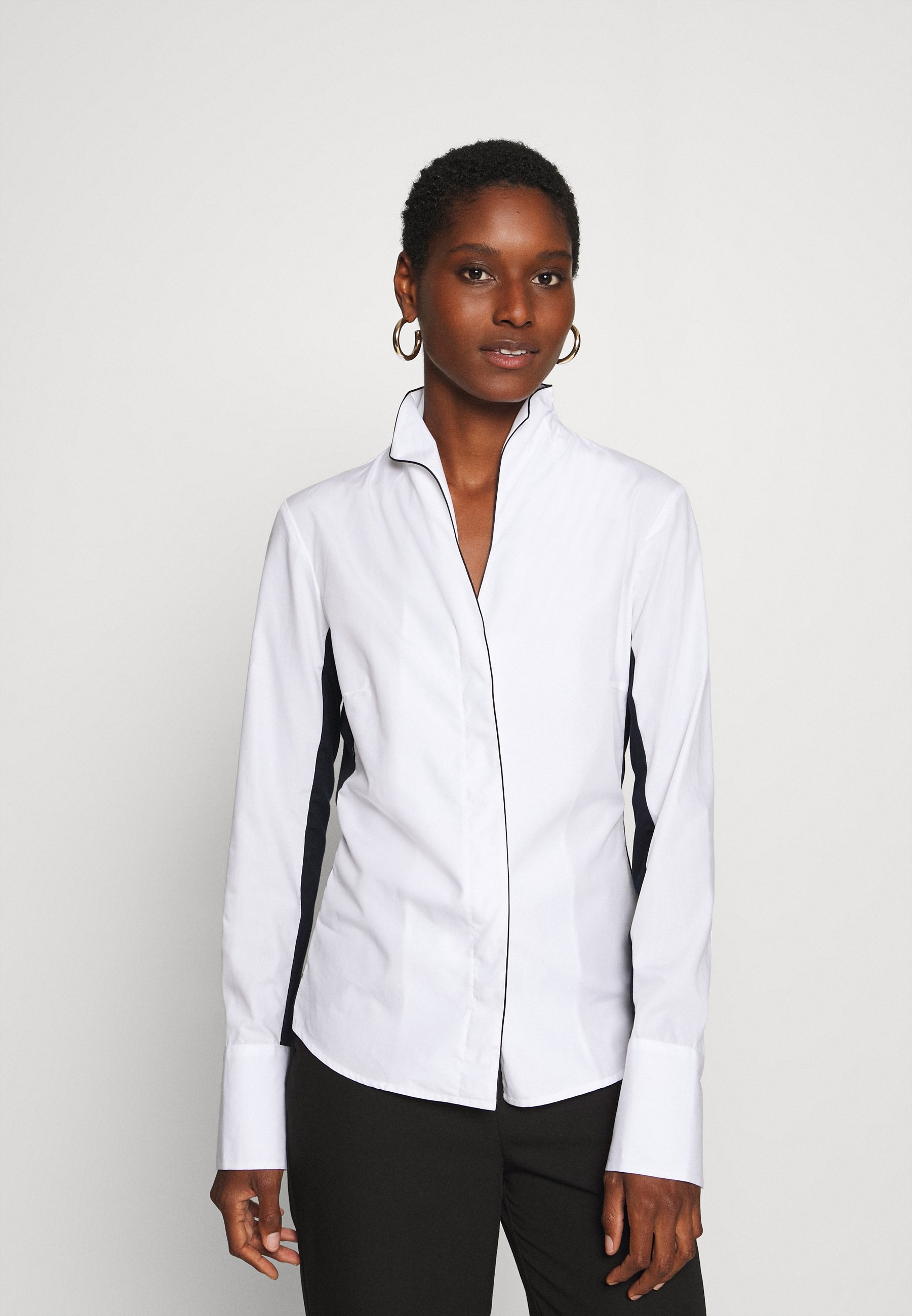 Van Laack Myrthe Bluse Weiss Blau Weiss Zalando De