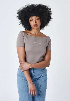 Project X Paris À ÉPAULES DÉNUDÉES - T-shirt basique - taupe