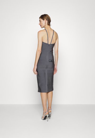 Hervé Léger ICON STRAPPY SWEETHEART MIDI DRESS - Trikotāžas kleita - charcoal