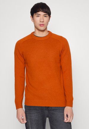 SLHNEWCOBAN CREW NECK - Neule - bombay brown/bone white