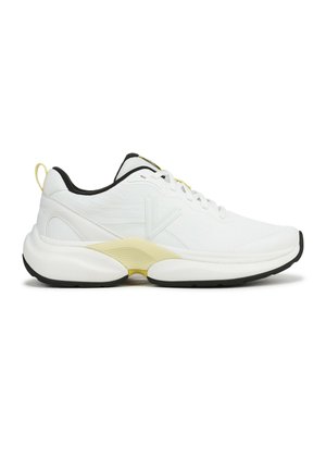 Baskets basses - white black leather and knit