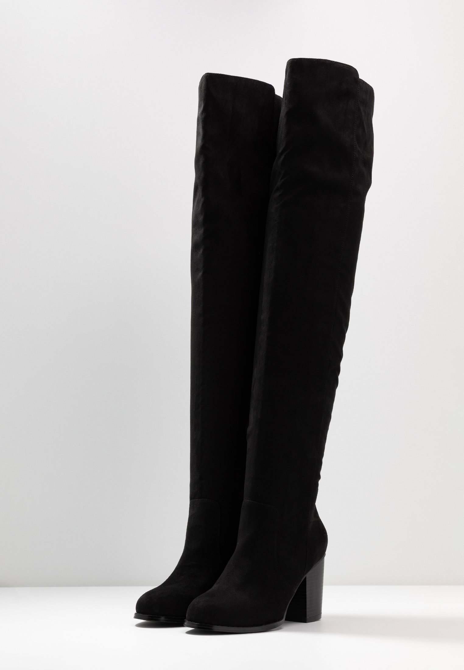 THIGH HIGH WOOD HEEL Overknee laarzen black THIGH HIGH WOOD HEEL Overknee laarzen black