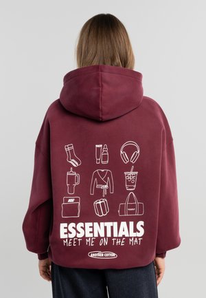 MAT ESSENTIALS - Kapuzenpullover - washed wine red