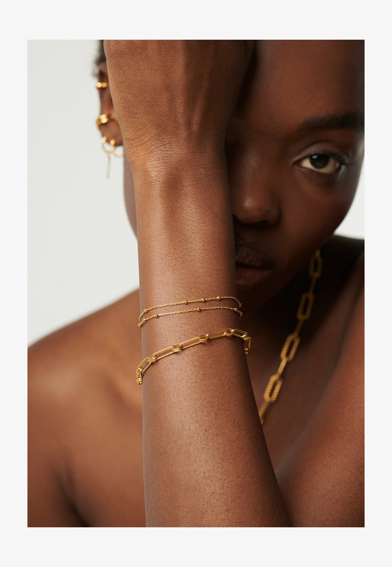 Missoma DOUBLE CHAIN BRACELET - Apyrankė - gold-colured
