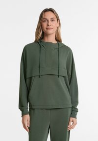 OYSHO SOFT-TOUCH WITH ZIP - Melegítőfelső - mottled dark green