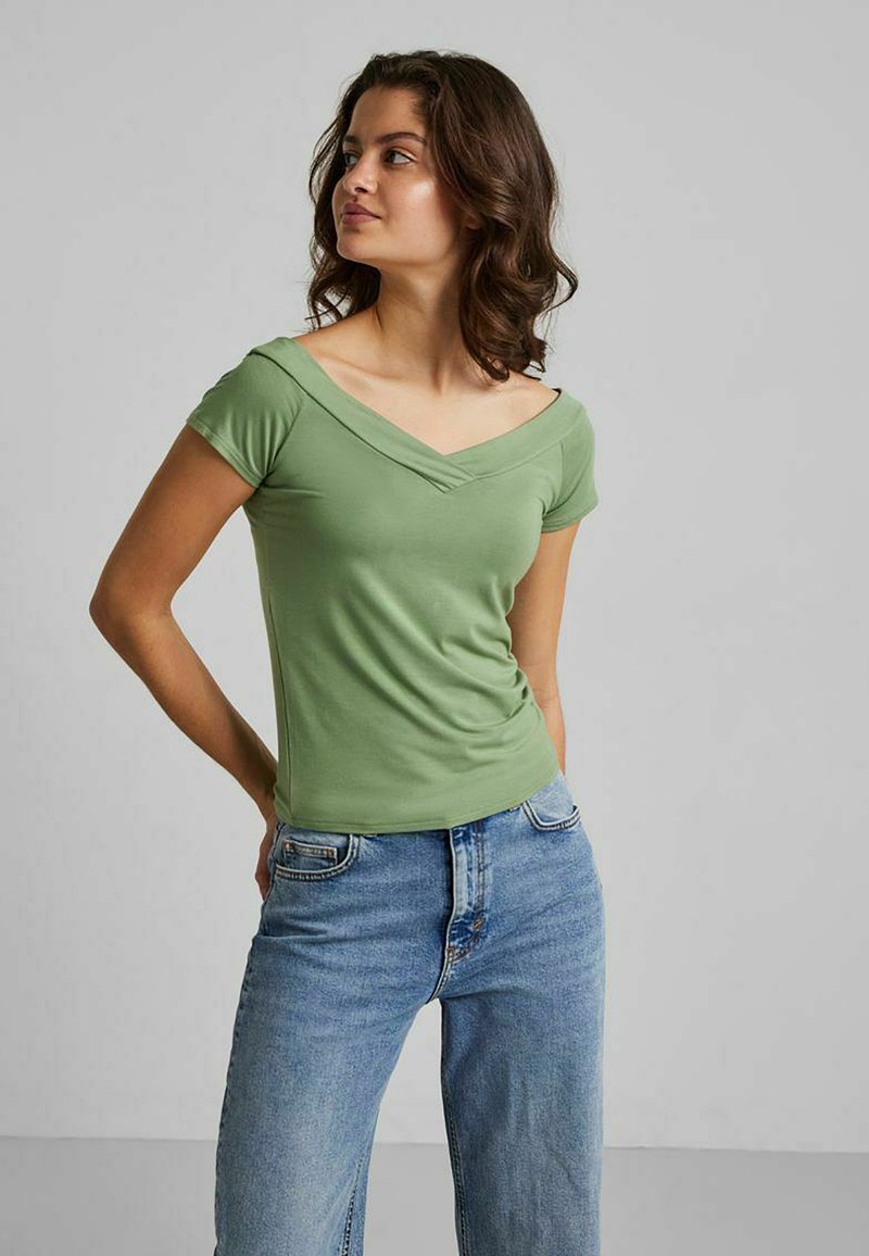 Camiseta Key Largo Para Hombre - Cuello En V, Manga Corta, 100% Algodón, Estampado Llamativo