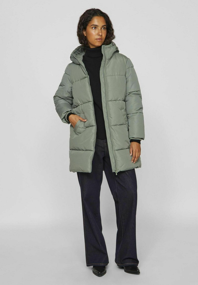 Vila Petite Wintermantel groen gemêleerd