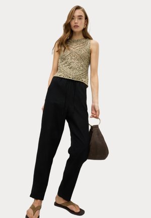 RICH DRAWSTRING TAPERED  - Tygbyxor - black