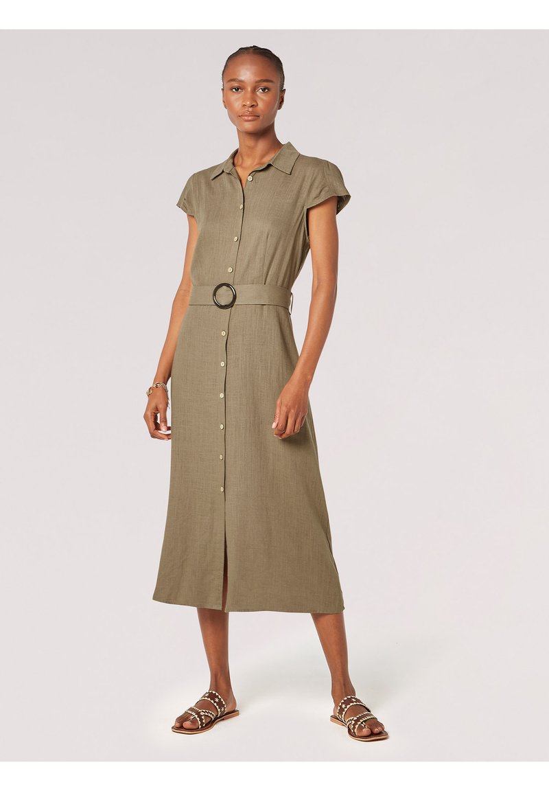 Apricot VINTAGE BUTTON - Blusenkleid - khaki