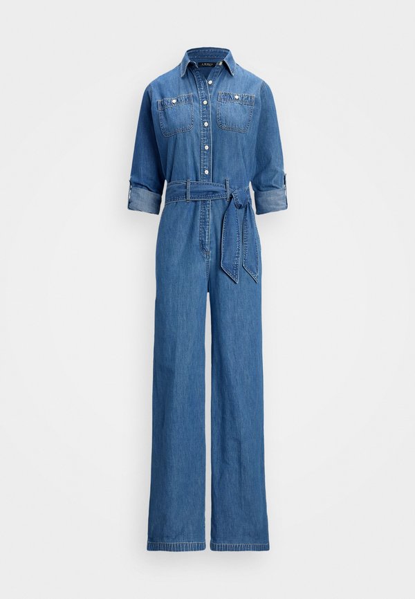 DENIM WIDE LEG JUMPSUIT - Jumpsuit - opal wash4