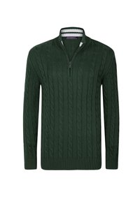 CABLE HALF ZIP - Trui - green