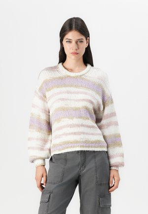 JXAMELIA CREW NECK - Strikkegenser - fog//multi-coloured