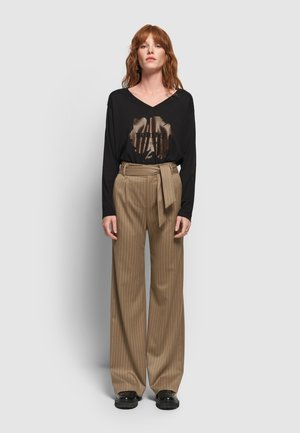 TAILLEUR RAYURES PILEA - Stoffhose - marron cappucino
