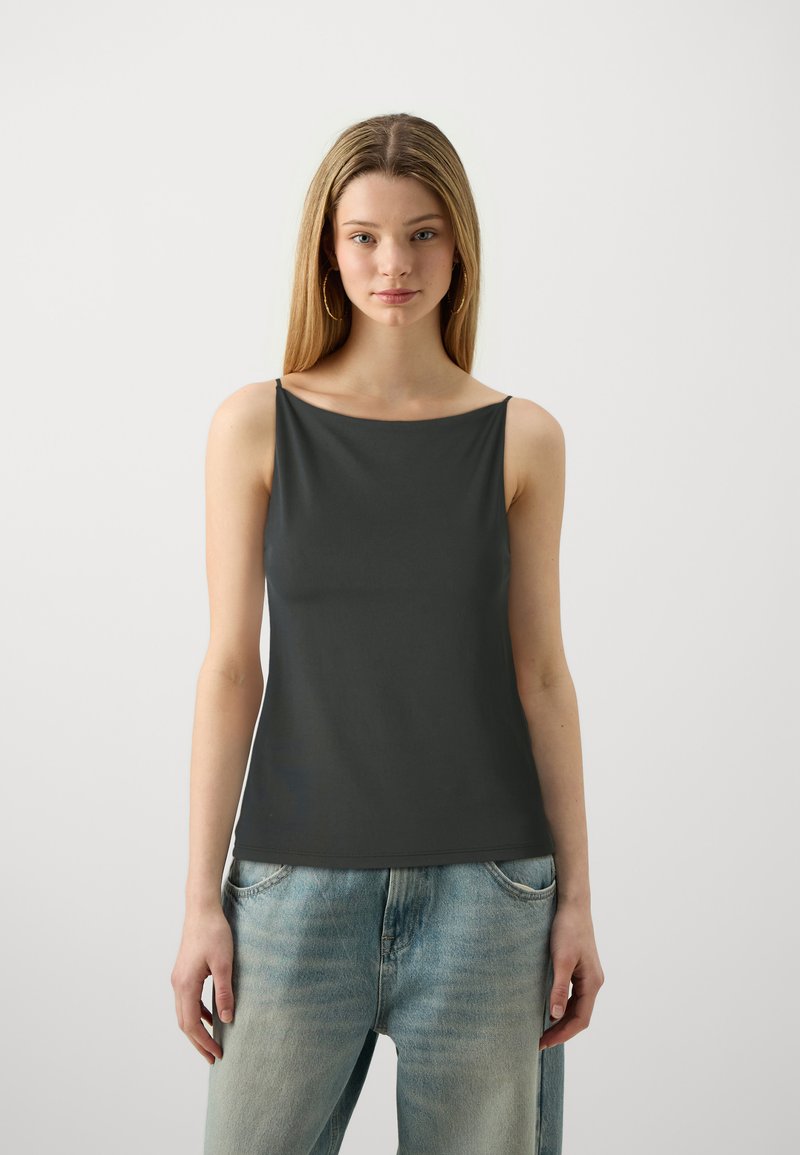Gina Tricot SLEEVELESS MICRO - Topper - black