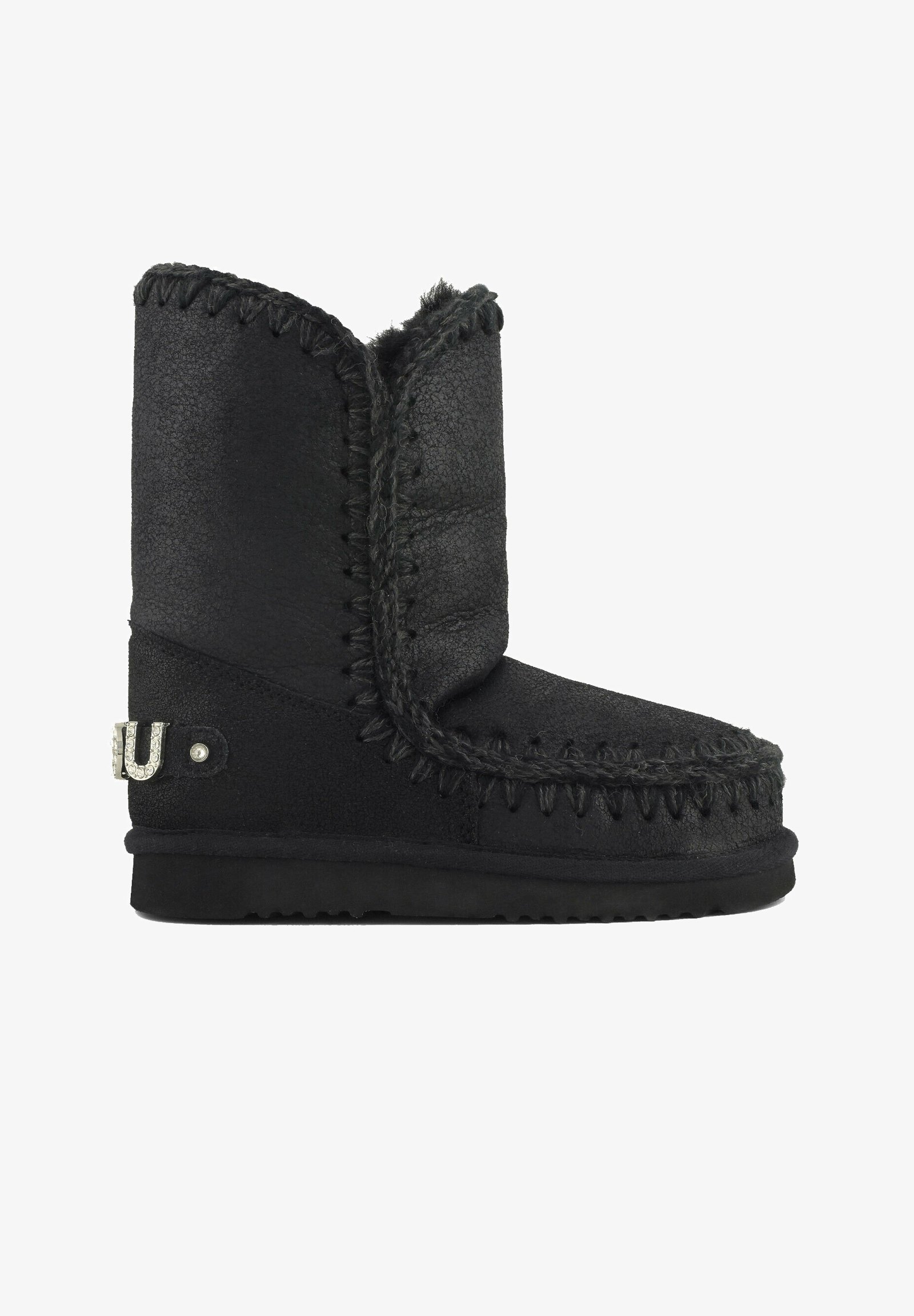 Stivali Montone Mou Nere Pelle Mou Stivali Alti Black/nero