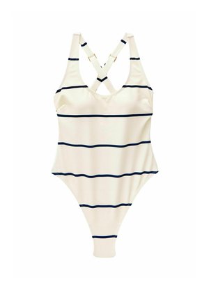 REGULAR FIT - Peldkostīms - ecru navy stripe