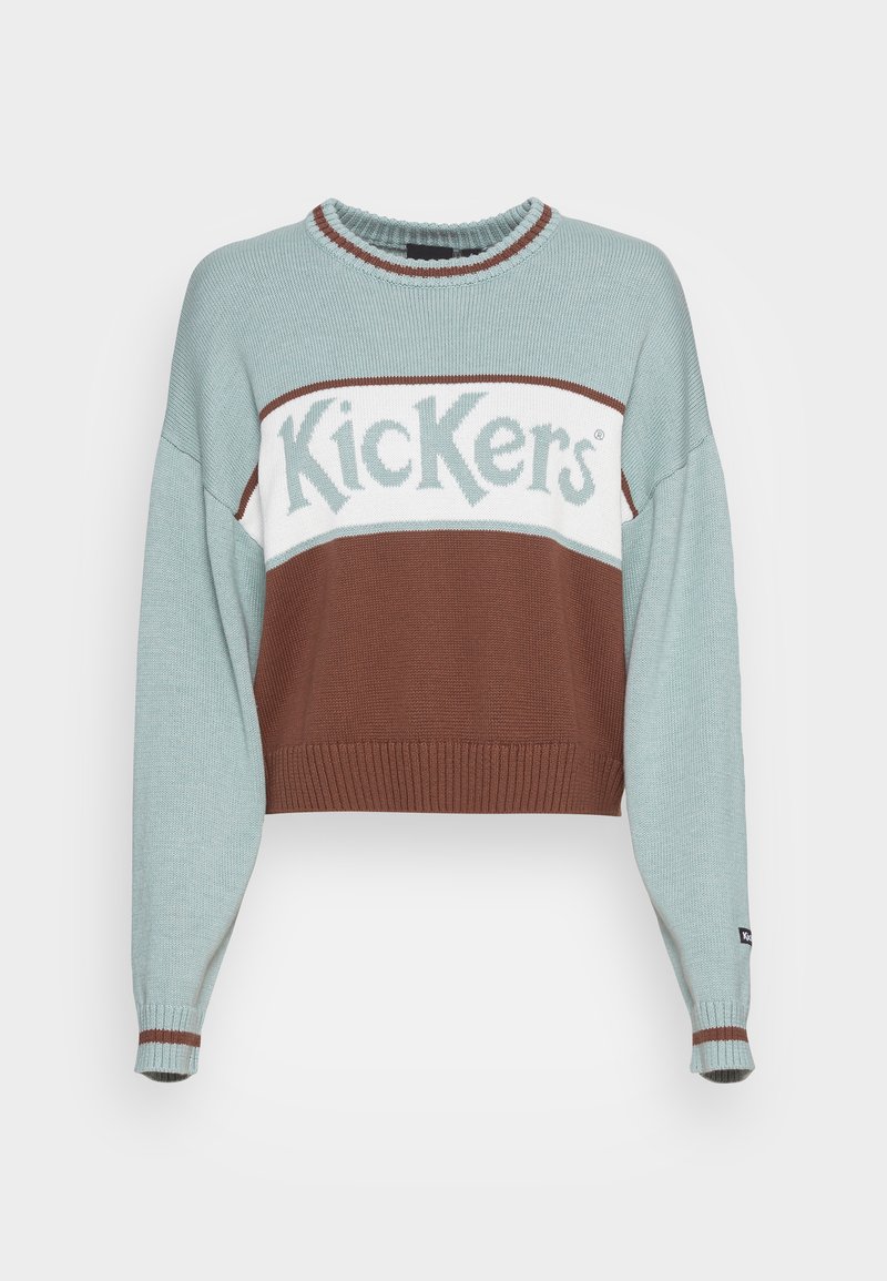 Damen Strickjacken | Kickers Classics BLUE BROWN LOGO Strickpullover blue/brown/blau - WH15259 Damen Strickjacken | Kickers Classics BLUE BROWN LOGO Strickpullover blue/brown/blau - WH15259